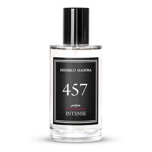 INTENSE COLLECTION FOR HIM FM 457 parfum bottle with black and white label.