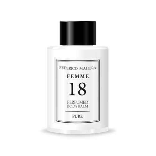 Perfumed Body Balm 18 50 ml FEDERICO MAHORA bottle with black cap and white label.