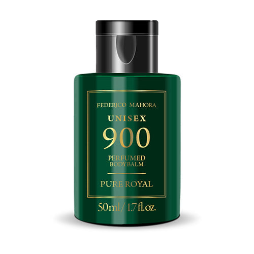 Perfumed Body Balm 900 50 ml FEDERICO MAHORA bottle, harmonizes with Pure Royal Parfum 900, 70g total weight.