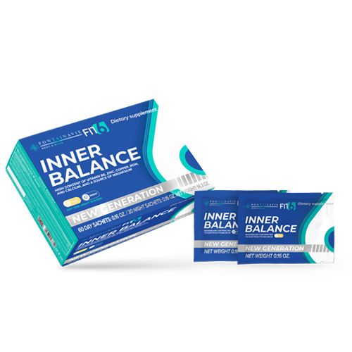 Inner Balance New Generation food supplement with vitamin B6 sachets for day and evening use.