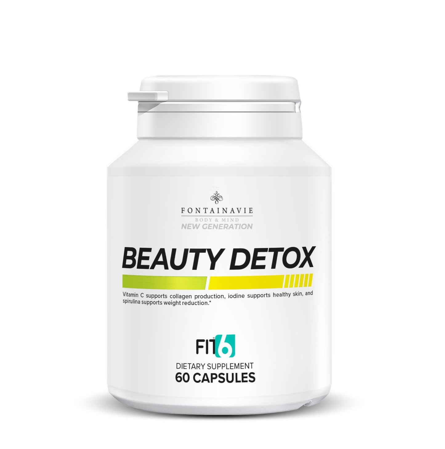 BEAUTY DETOX new generation food supplement with Kelp, Chlorella, Hyaluronic Acid; 60 capsules for body and mind rejuvenation.