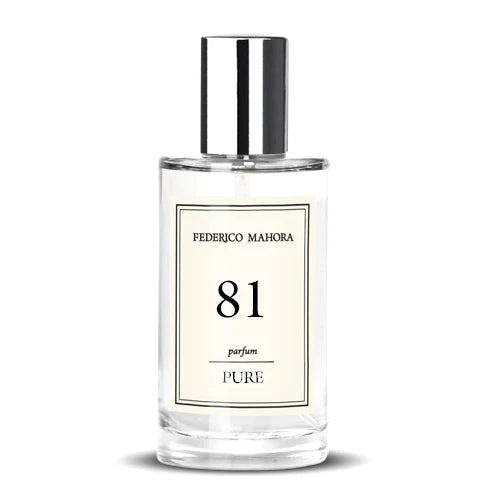PURE COLLECTION PARFUM FOR HER FM 81, 50ml bottle with notes of green apple, cucumber, magnolia, lily of the valley, rose, violet, sandalwood, and ambergris.