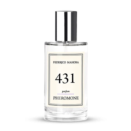 PHEROMONE COLLECTION PARFUM FOR HER FM 431 bottle with seductive scent note descriptions.