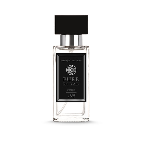PURE ROYAL FOR HIM 199 perfume bottle, 50 ml, rich fragrance with mandarin, peppermint, leather notes.