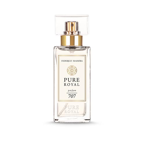 PURE ROYAL FOR HER 707 50 ml perfume bottle with summer fragrance notes.