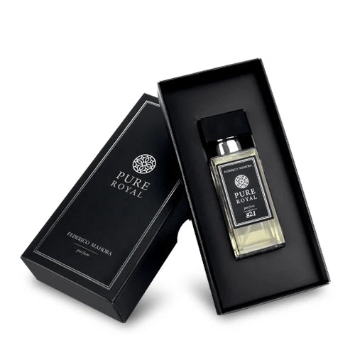 FM 821 Parfum Homme Pure Royal Collection 50ml bottle and box packaging.