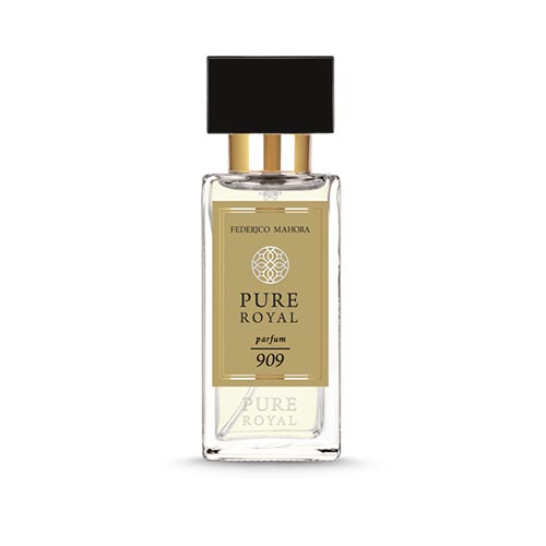 PURE ROYAL UNISEX FM 909 50ml floral perfume bottle inspired by Tom Ford Velvet Orchid with fresh and edgy notes of bergamot, orchid, sandalwood, and vanilla