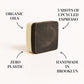 Lavender exfoliating soap bar made with upcycled coffee grounds and organic oils, plastic-free and handmade in Brooklyn
